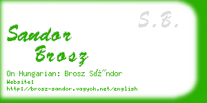 sandor brosz business card